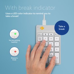 R-Go Tools Numpad Break - Ergonomic Numeric Keypad for Comfort and Efficiency | RGOCONMWDWHT